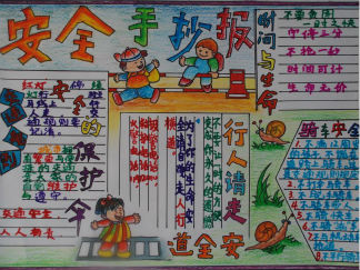 交通安全教育小学生手抄报版面设计图