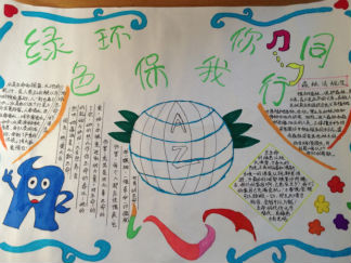绿色环保小学生手抄报版面设计图