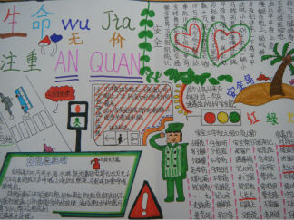 “生命无价，注重安全”小学生手抄报版面设