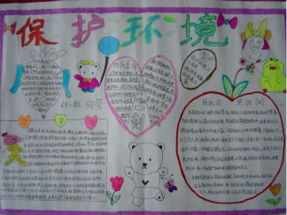 保护环境小学生手抄报版面设计图