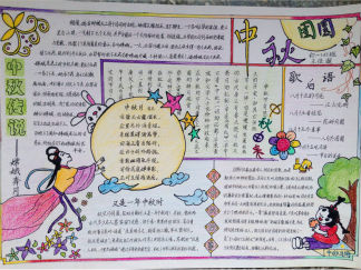 八月十五团圆节手抄报版面设计图