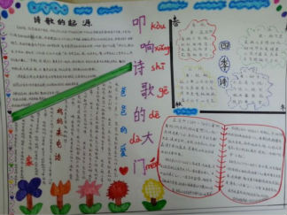 叩响诗歌的大门语文知识手抄报版面设计图