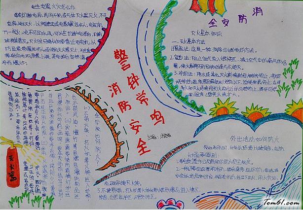 警钟长鸣，消防安全教育手抄报版面设计图图片1