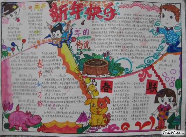 新年快乐手抄报版面设计图2图片1