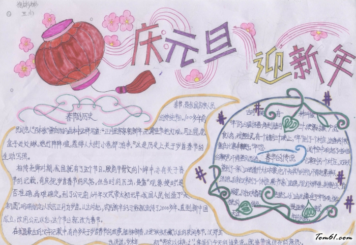 庆元旦迎新年手抄报版面设计图2图片1