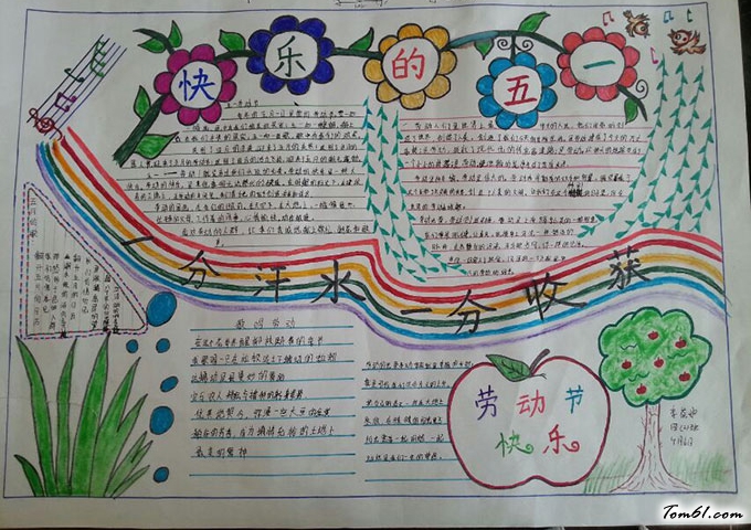 快乐的五一劳动节手抄报版面设计图图片1