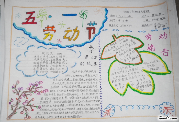 高清五一劳动节手抄报版面设计图图片1