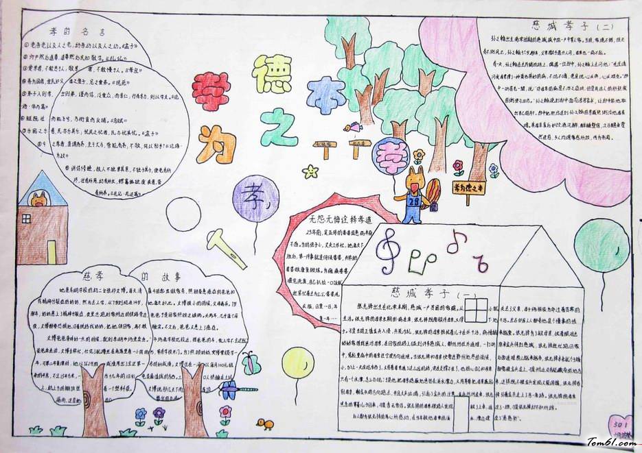 孝为德之本感恩节手抄报版面设计图图片1