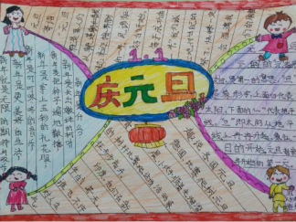 1月1日庆元旦手抄报版面设计图