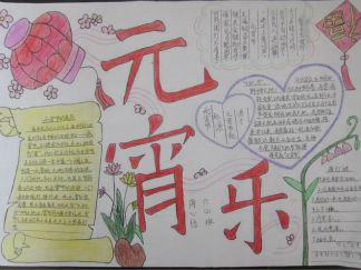 元宵节习俗来历手抄报版面设计图