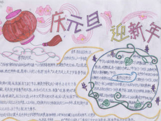 庆元旦迎新年手抄报版面设计图2