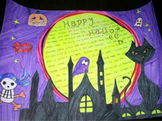 精美的万圣节手抄报版面设计图