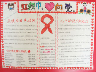 红领巾,心向党建党节手抄报版面设计图