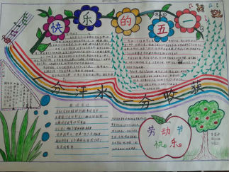 快乐的五一劳动节手抄报版面设计图