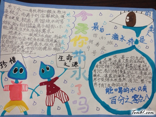 今天你节水了吗手抄报版面设计图图片1