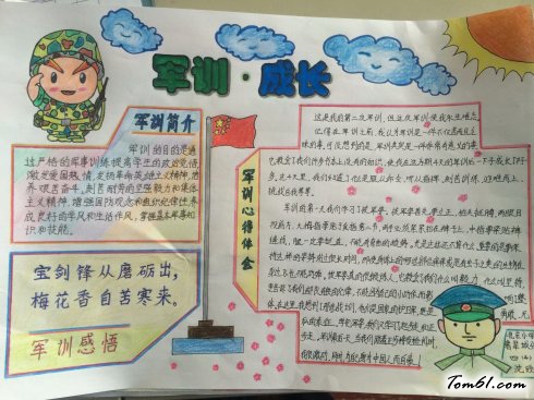 小学生军训手抄报版面设计图2图片1
