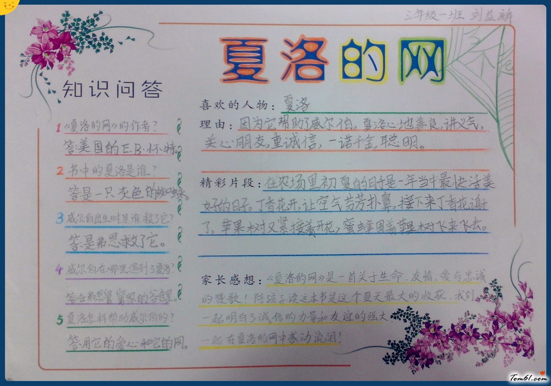 夏洛的网手抄报版面设计图2图片1