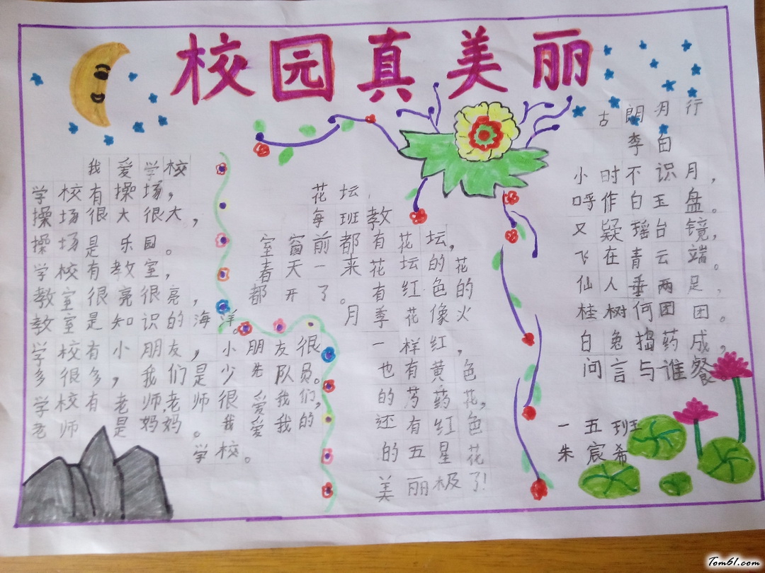 校园真美丽手抄报版面设计图2图片1