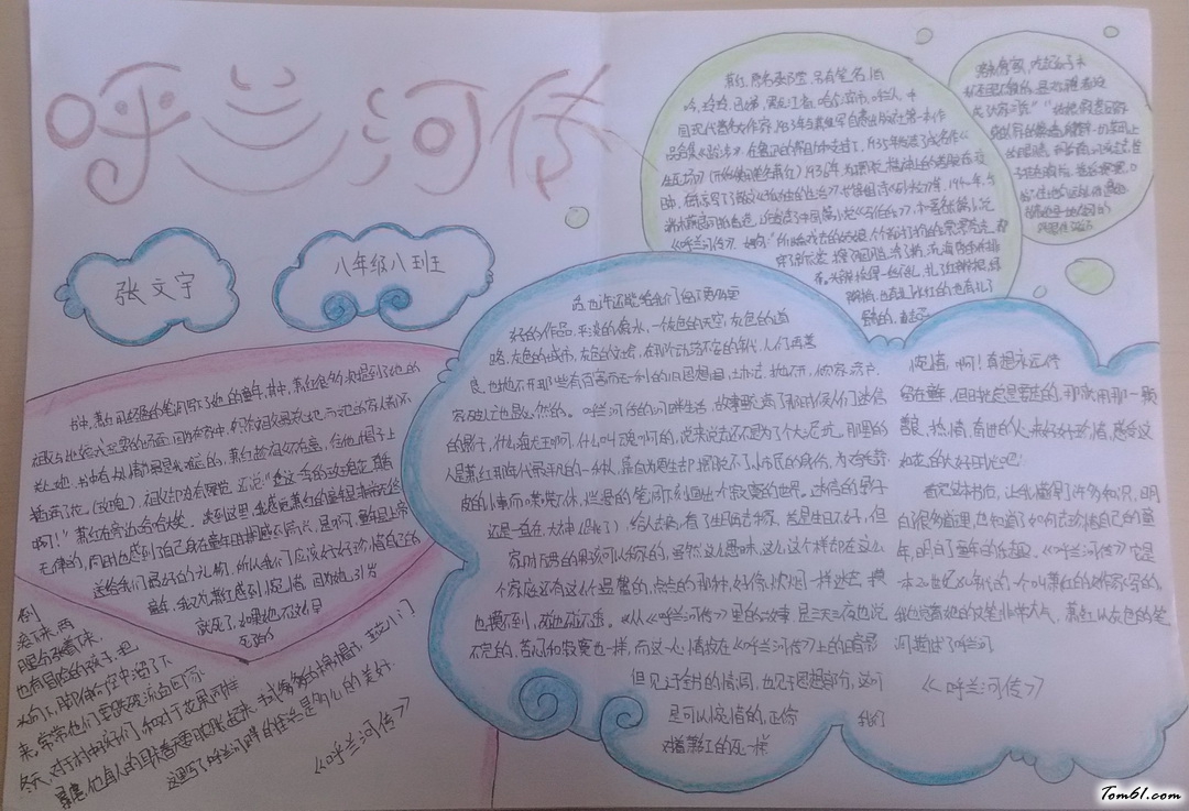 初中呼兰河传手抄报版面设计图图片1