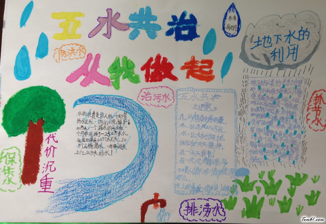 五水共治从我做起手抄报版面设计图2图片1