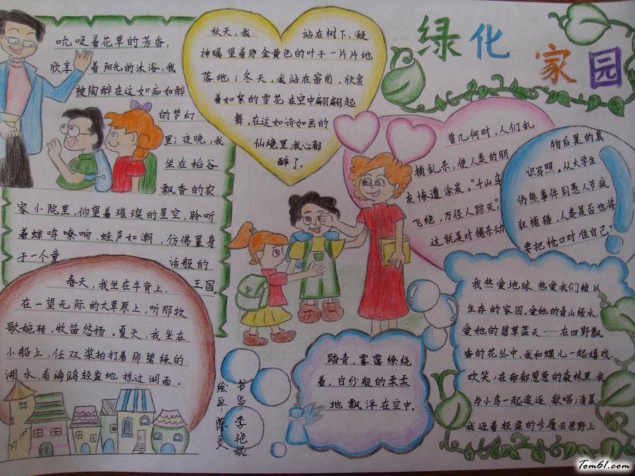 小学生绿化家园手抄报版面设计图图片1
