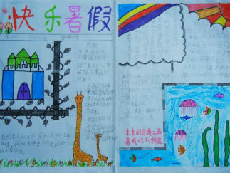 快乐暑假手抄报版面设计图3