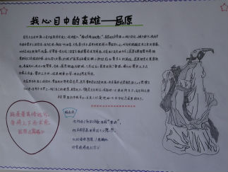 我心目中的英雄屈原手抄报版面设计图