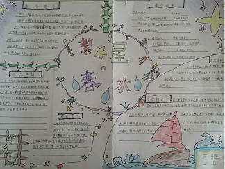 初一繁星春水手抄报版面设计图2