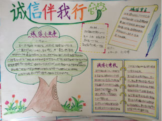 诚信伴我行手抄报版面设计图