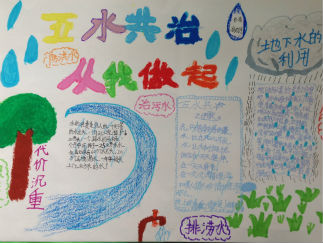 五水共治从我做起手抄报版面设计图2