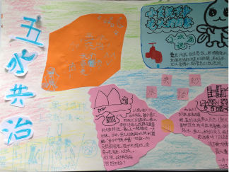 四年级五水共治手抄报板面设计图3