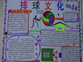 排球文化手抄报版面设计图