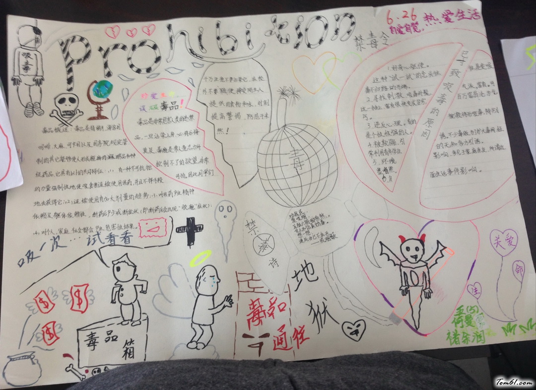 6.26禁毒日手抄报版面设计图3图片1