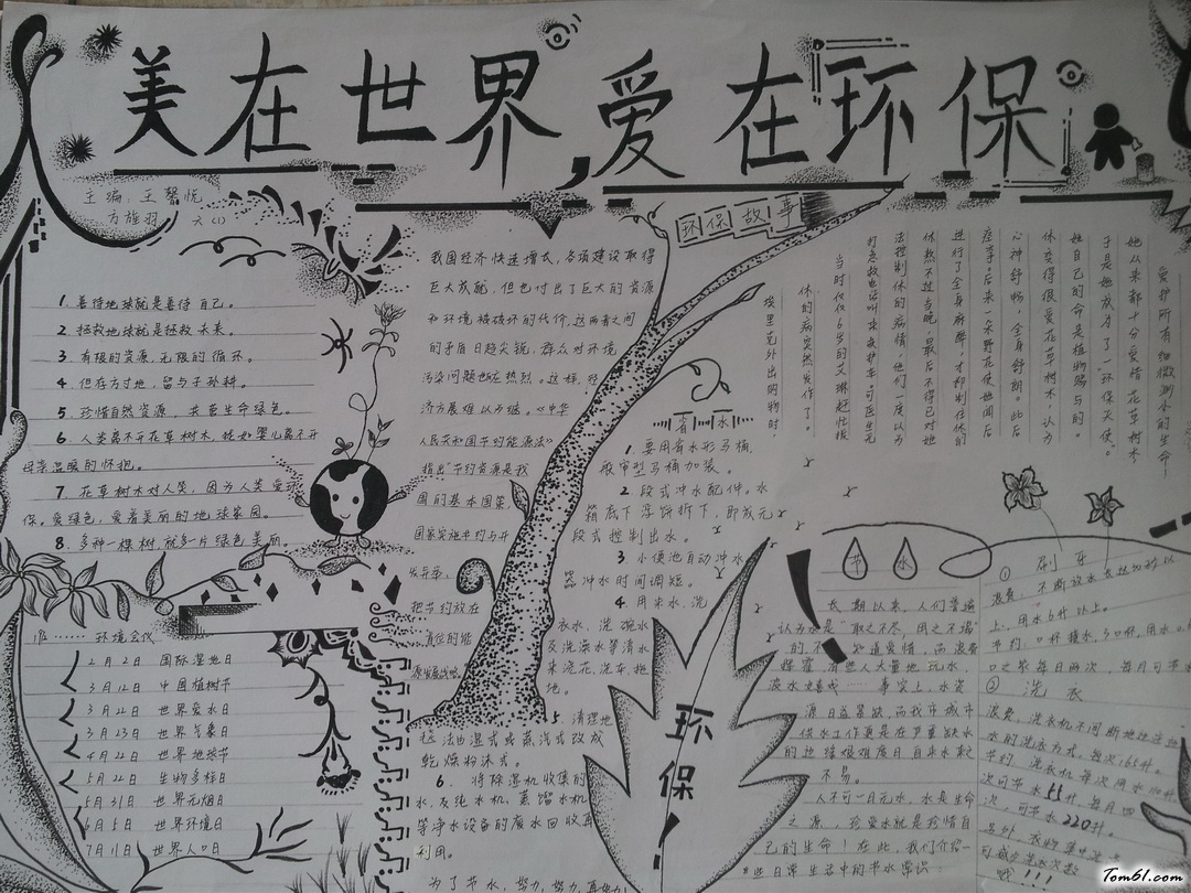美在世界爱在环保手抄报版面设计图图片1
