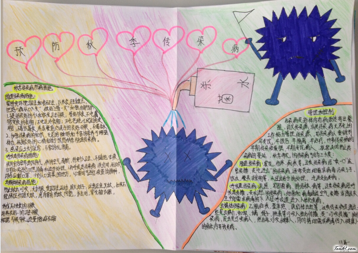 预防秋季传染病手抄报版面设计图4图片1