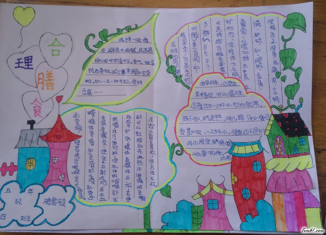 五年级合理膳食手抄报版面设计图2图片1