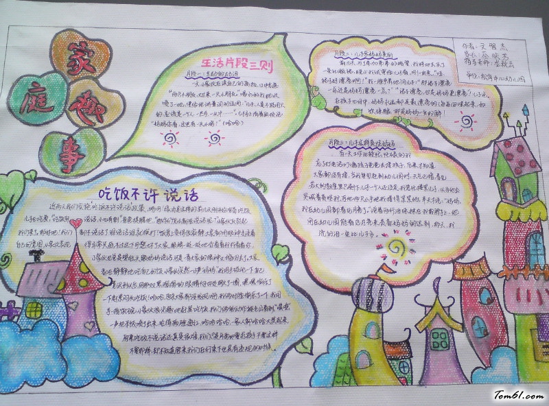 小学六年级家庭趣事手抄报版面设计图图片1