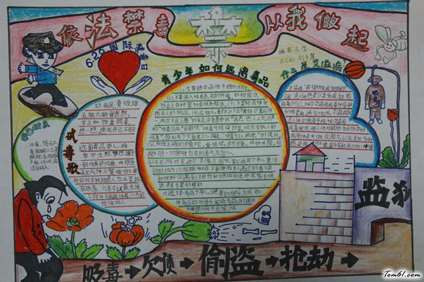 依法禁毒从我做起手抄报版面设计图图片1