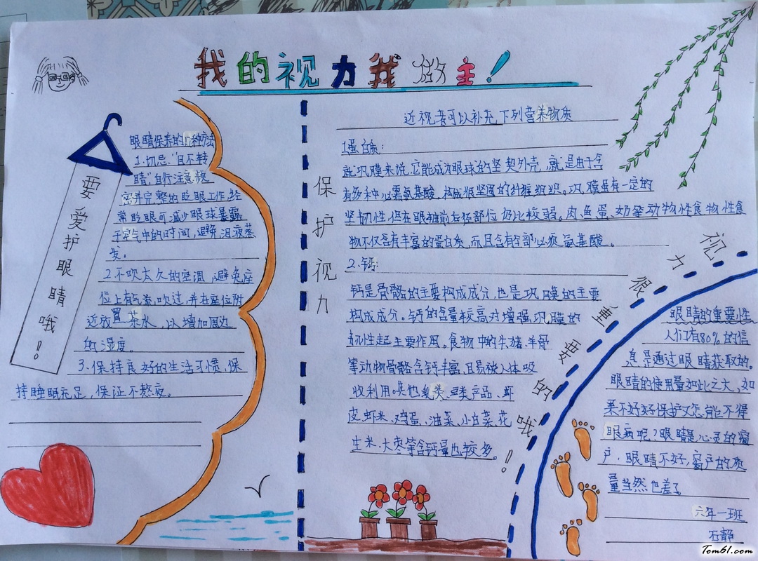 我的视力我做主爱眼手抄报版面设计图图片1