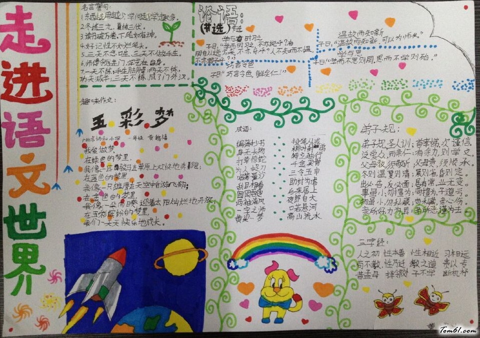 走进语文世界手抄报版面设计图图片1