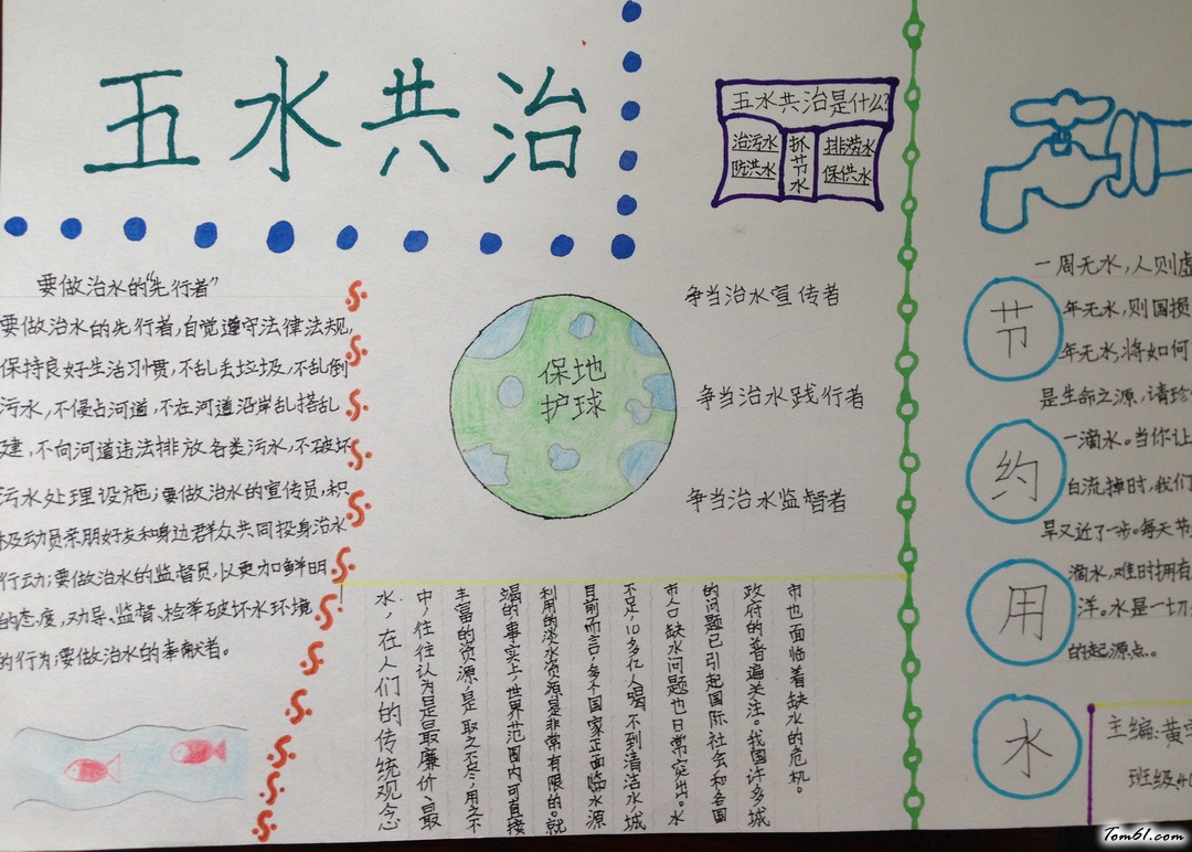 四年级五水共治手抄报版面设计图2图片1