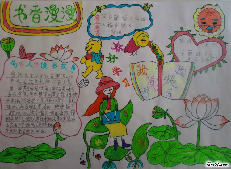 书香漫漫手抄报版面设计图图片1 书香漫漫手抄报版面设计图图片1