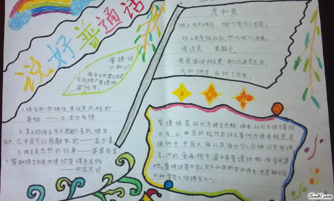 三年级说好普通话手抄报版面设计图图片1 三年级说好普通话手抄报版面设计图图片1