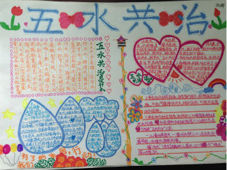 四年级五水共治手抄报版面设计图