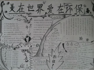 美在世界爱在环保手抄报版面设计图
