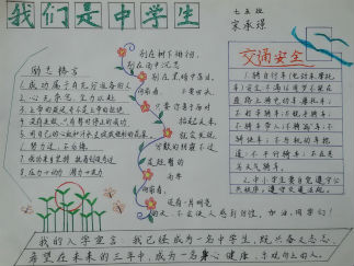 我们是中学生手抄报版面设计图