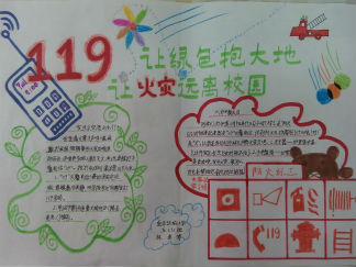 消防安全119手抄报版面设计图