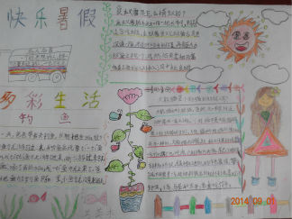 三年级快乐暑假手抄报版面设计图4