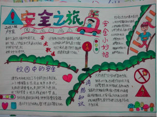 小学生安全之旅手抄报版面设计图