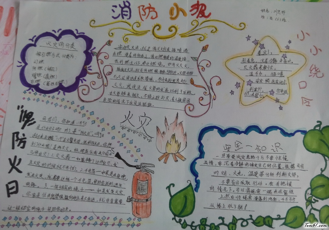 五年级消防手抄报版面设计图2图片1